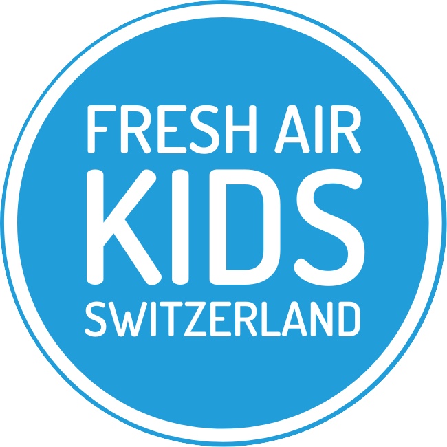 Fresh Air Kids Logo, white and blue 